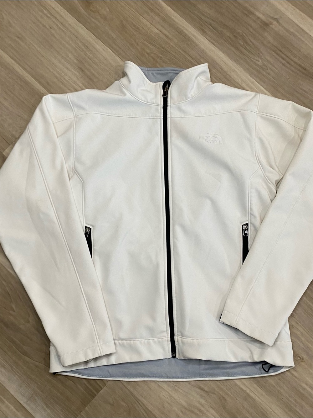 The North Face Jacket Medium M White Full Zip Softshell Windbreaker